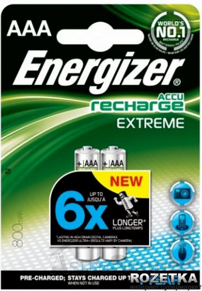  Акумулятор Energizer Rechargeable Extreme AAA (HR03) 800 mAh FSB2 - Фото 1