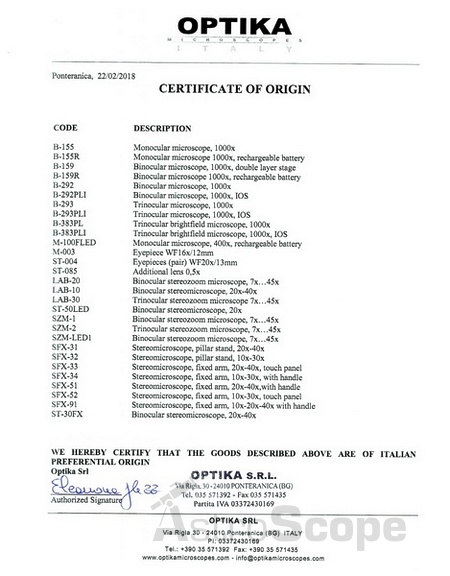  Мікроскоп Optika B-159 - Фото 2