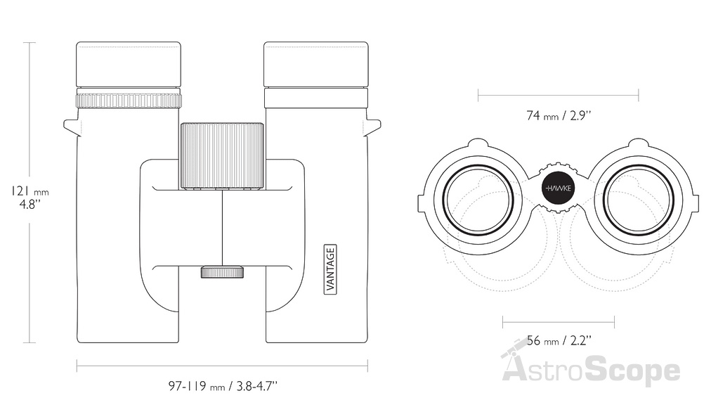 Бинокль Hawke Vantage 10x32 WP (Green) - Фото 3