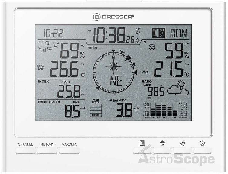 Метеостанция Bresser 7-in-1 Exclusive Line Weather Center Climate Scout (7003100GYE000) - фото 2