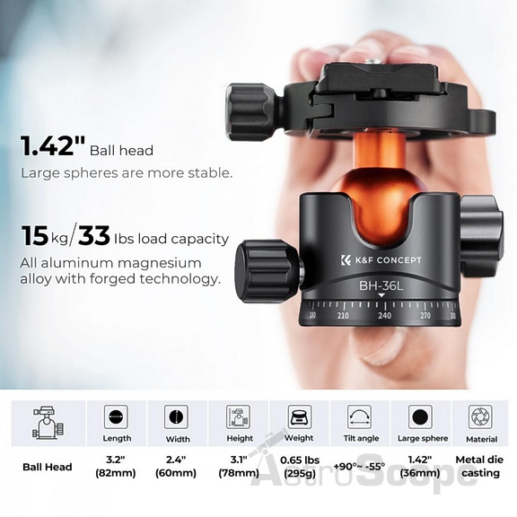 Штатив K&F Concept M1+BH-35L - фото 7