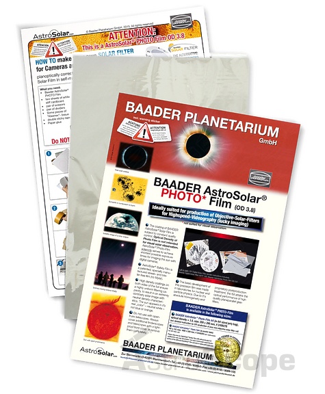 Плівка сонячна Baader Planetarium AstroSolar Photo ND3.8 (200x290mm) - Фото 1